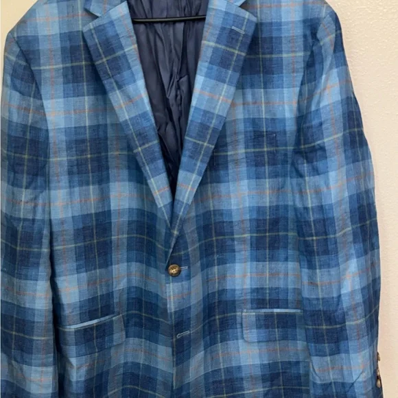 Lauren Ralph Lauren Blue Checkered Suit Jacket - Picture 2 of 9